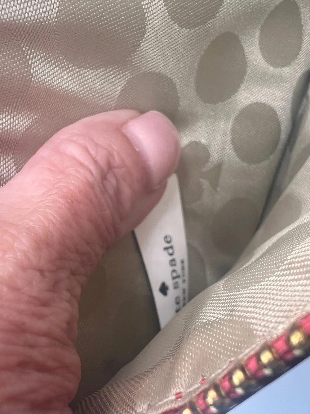 Kate Spade NWT Saffiano Leather Wristlet with Gold Logo
